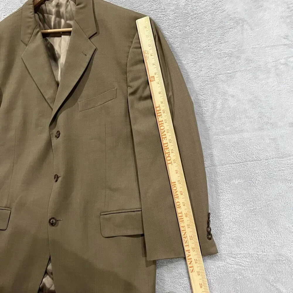 Joseph Abboud‎ Blazer Jacket Men's 42R Super 110s Wool Khaki Brown